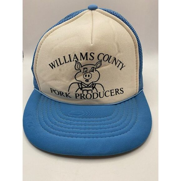 Vintage Willams County Pork Producers Snapback Trucker Hat 02 - Picture 1 of 4